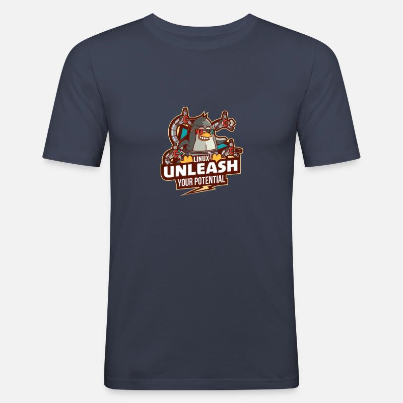 Linux entfesseln Sie Ihr Potenzial - Männer Slim Fit T-Shirt - Navy