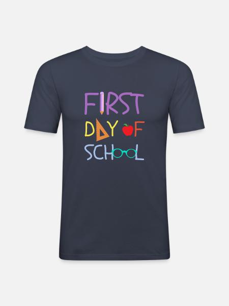 First day of school DESIGN - Men's Slim Fit T-Shirt - navy
