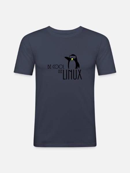 être cool utilisation linux - T-shirt près du corps Homme - bleu marine