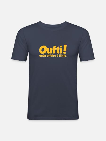 oufti_qun_affaire_a_litje - T-shirt près du corps Homme - bleu marine