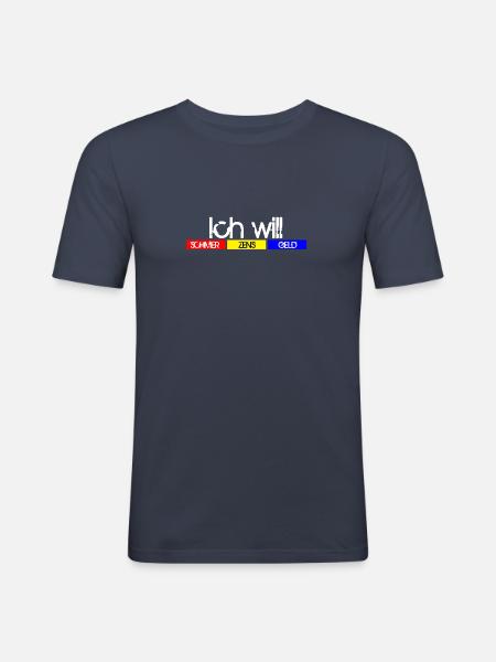 SCHMERZENSGELD - Männer Slim Fit T-Shirt - Navy