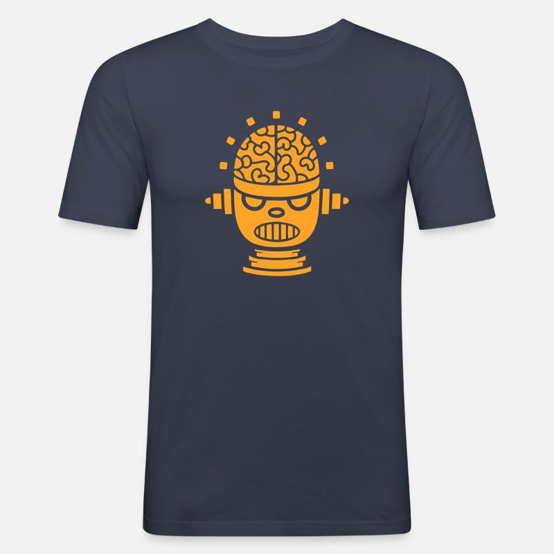 Artificial Intelligence Robot Head - Men's Slim Fit T-Shirt - navy