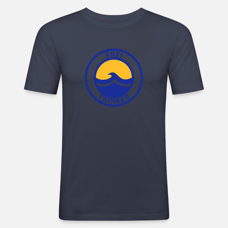 Freitrinker - Männer Slim Fit T-Shirt - Navy