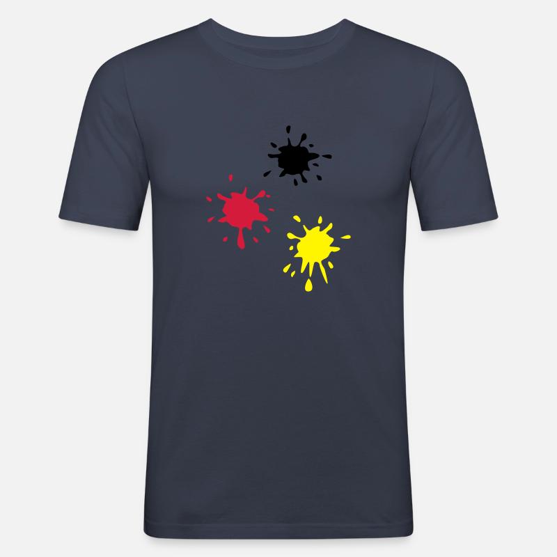 Kunst, Klecks, kunstklecks (super cheap!) - Männer Slim Fit T-Shirt - Navy