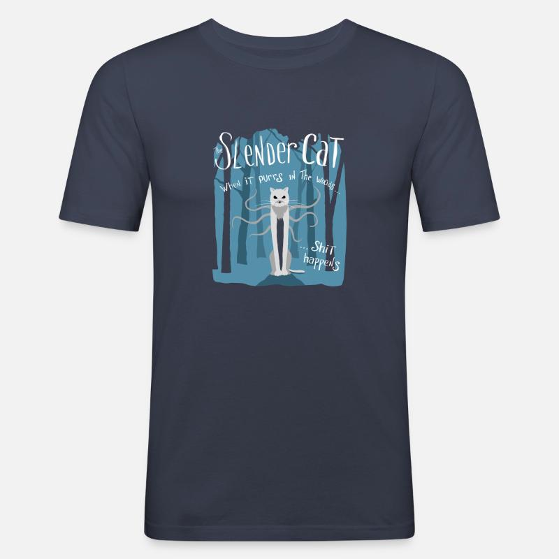 Die schlanke Katze - Männer Slim Fit T-Shirt - Navy