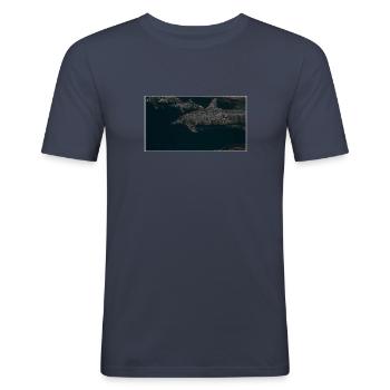 delphine, dolphine - Männer Slim Fit T-Shirt - Navy - Vorne - Nik (191cm)