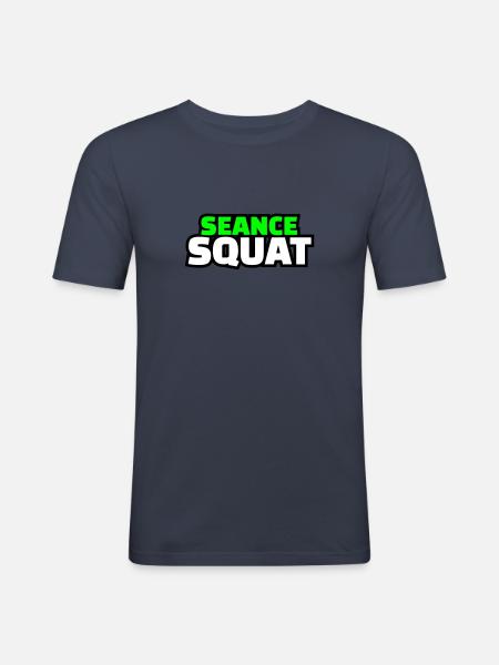 séance squat - T-shirt près du corps Homme - bleu marine