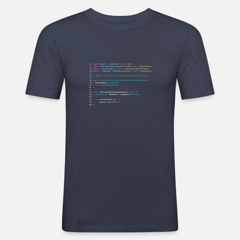 Code des programmeurs dans React - T-shirt près du corps Homme - bleu marine