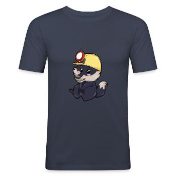 Loup mineur - T-shirt près du corps Homme - bleu marine - Devant - Nik (191cm)