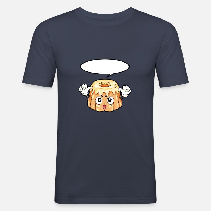 Pudding Essen Feinschmecker Geschenk - Männer Slim Fit T-Shirt - Navy