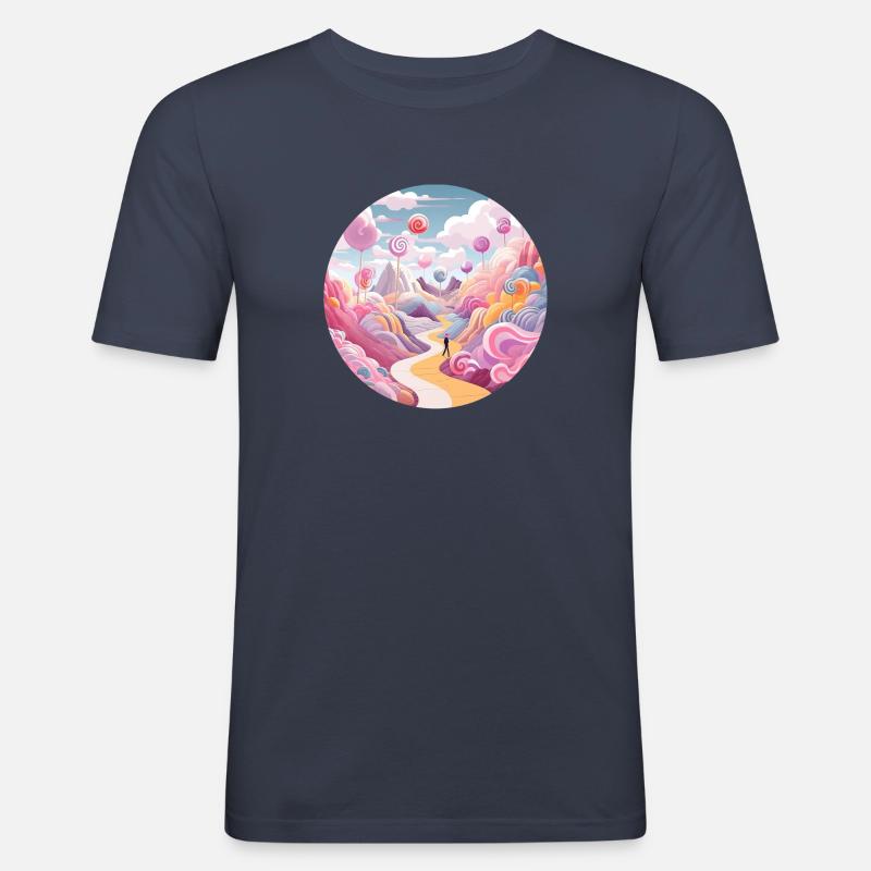 Magische Abenteuer: Whimsical Wanderer - Männer Slim Fit T-Shirt - Navy