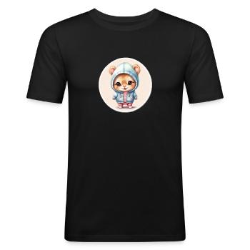 Cute kitten - Men's Slim Fit T-Shirt - black - Front - Nik (191cm)