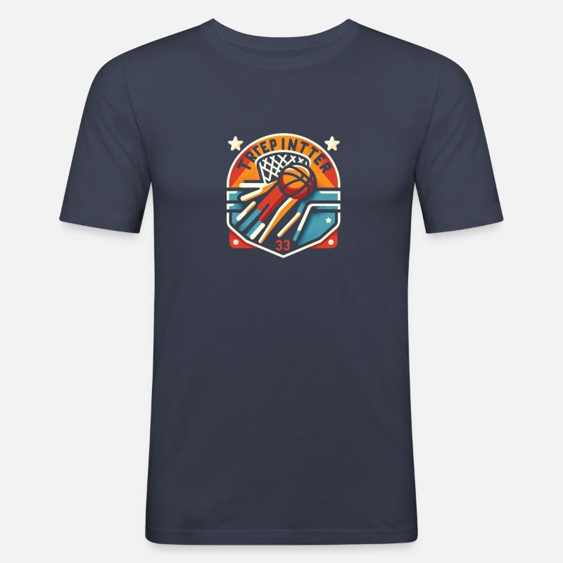 Three Pointer - Männer Slim Fit T-Shirt - Navy
