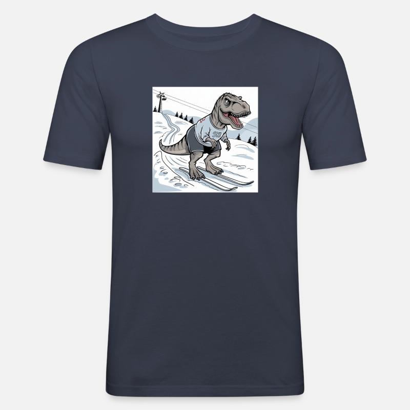 Ski-Rex, T-Rex - Männer Slim Fit T-Shirt - Navy
