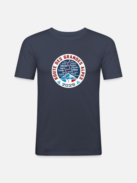 Route des Grandes Alpes V4 | blanc | 2025 - T-shirt près du corps Homme - bleu marine