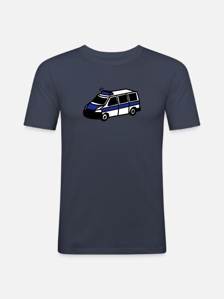 Polizeiwagen - Männer Slim Fit T-Shirt - Navy