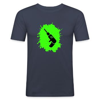 Drill Blobs Craftsman - Men's Slim Fit T-Shirt - navy - Front - Nik (191cm)