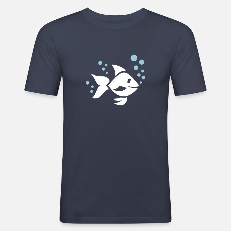 Fisch - Männer Slim Fit T-Shirt - Navy