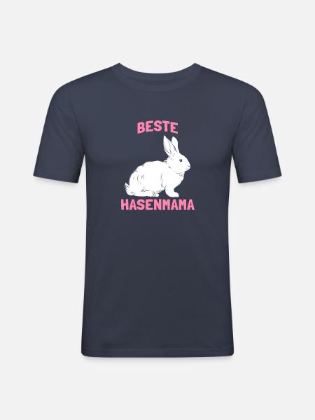Beste Hasenmama - Männer Slim Fit T-Shirt - Navy