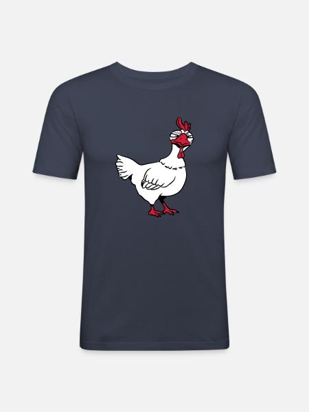 Huhn böse - Männer Slim Fit T-Shirt - Navy