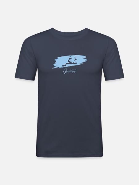 Shukr - Gratitude - Men's Slim Fit T-Shirt - navy