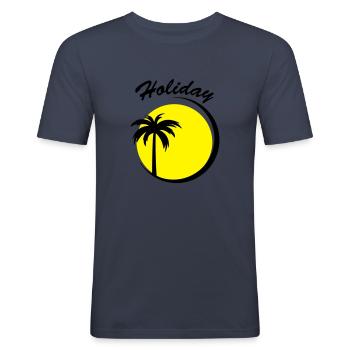 holiday - Männer Slim Fit T-Shirt - Navy - Vorne - Nik (191cm)