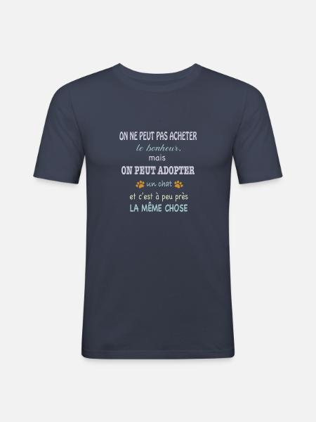 Humour chat - T-shirt près du corps Homme - bleu marine