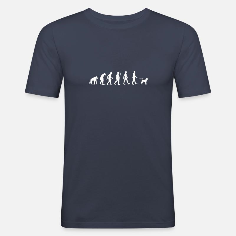 Evolution Airedale Terrier Walker - Männer Slim Fit T-Shirt - Navy