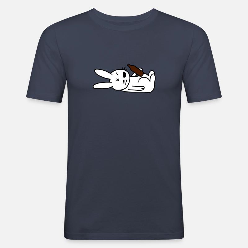 drunken_bunny - Männer Slim Fit T-Shirt - Navy