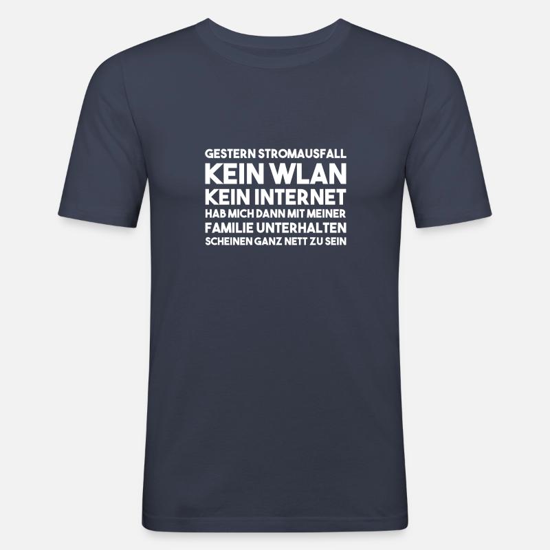 Gestern Stromausfall - Admin - Männer Slim Fit T-Shirt - Navy