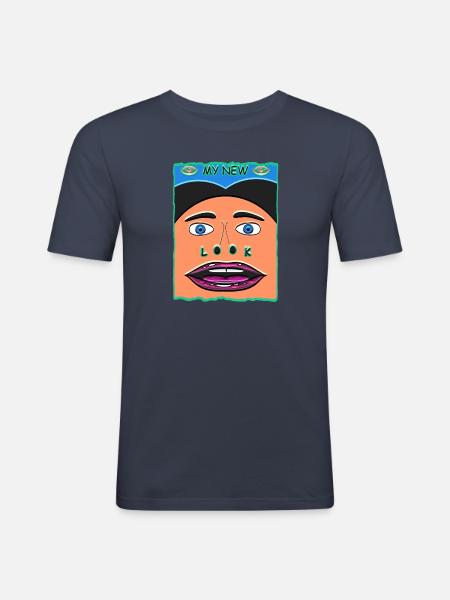 My New Look - Männer Slim Fit T-Shirt - Navy