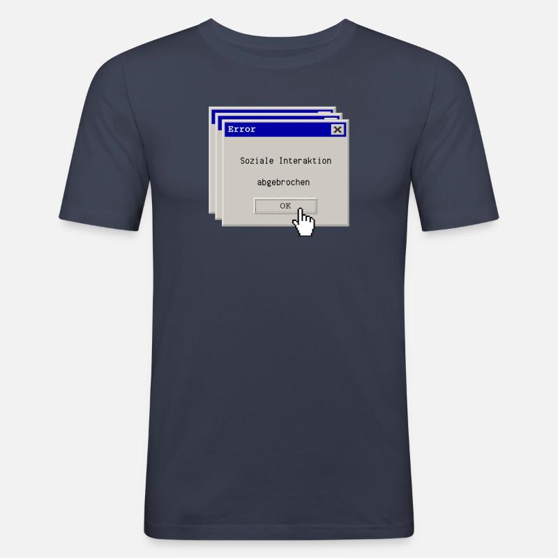 Error: Soziale Interaktion abgebrochen - Männer Slim Fit T-Shirt - Navy