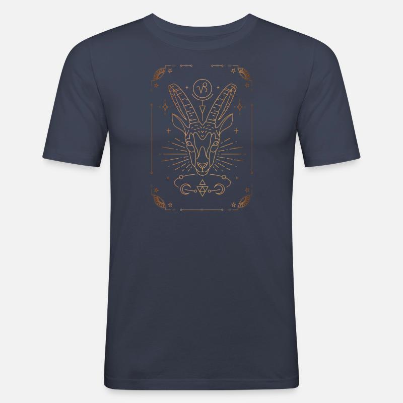 Zeichen Steinbock: Sternbild Tierkreis - Männer Slim Fit T-Shirt - Navy