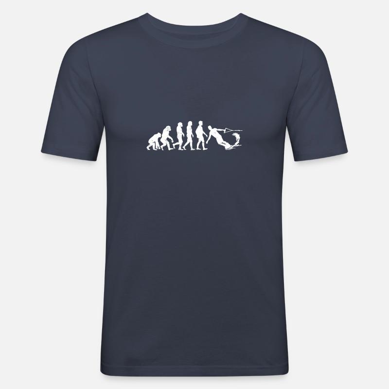 wakeboarder evolution wakeboard geschenk wasser - Männer Slim Fit T-Shirt - Navy