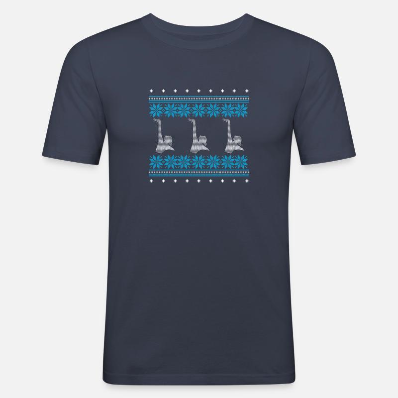 synchronschwimmen ugly pullover weihnachten xmas - Männer Slim Fit T-Shirt - Navy