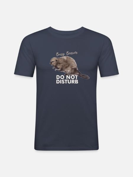 Busy Beaver - Männer Slim Fit T-Shirt - Navy