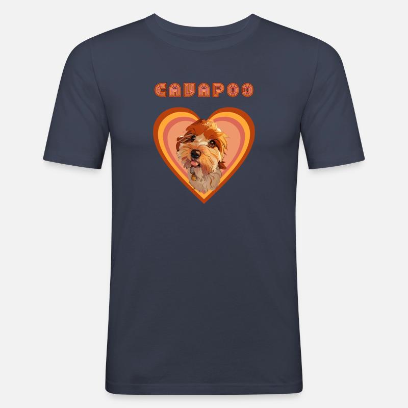 Cavapoo-Herz - Männer Slim Fit T-Shirt - Navy