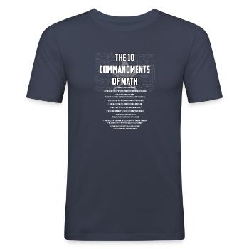 Les 10 commandements du cadeau de maths - T-shirt près du corps Homme - bleu marine - Devant - Nik (191cm)