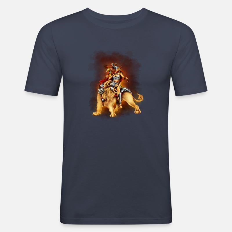 Löwenreiter - Männer Slim Fit T-Shirt - Navy