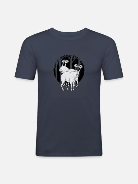 Wood Wild Animals - Men's Slim Fit T-Shirt - navy