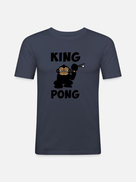 ping pong, bordtennis sjov humor - Herre Slim Fit T-Shirt - marineblå
