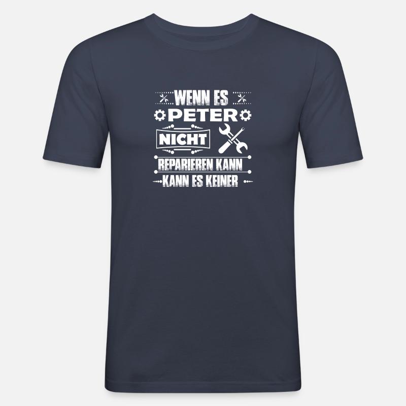 Peter - Handwerker Tshirt - Männer Slim Fit T-Shirt - Navy