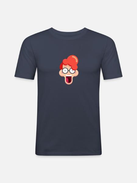Crazy redhead with glasses - Men's Slim Fit T-Shirt - navy