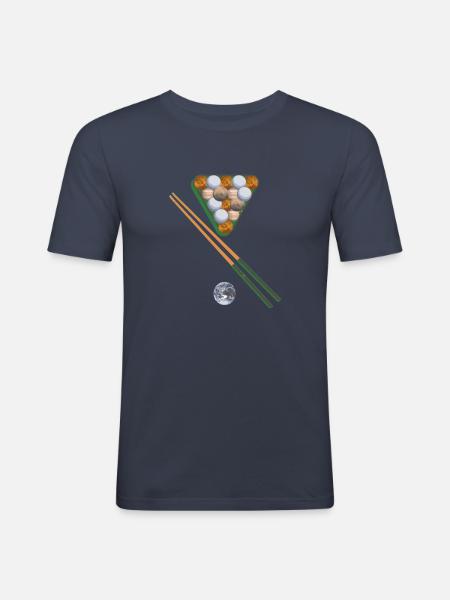 billiards,planet,planet,earth,game - Men's Slim Fit T-Shirt - navy