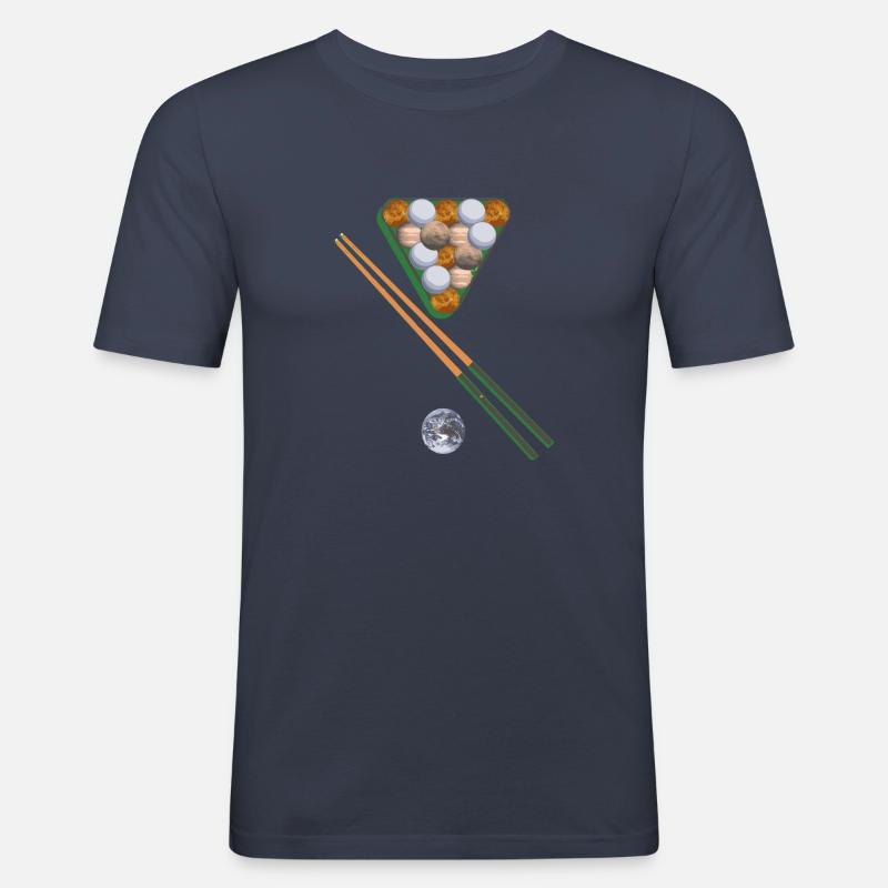 billard,planeten,planet,erde,spiel - Männer Slim Fit T-Shirt - Navy