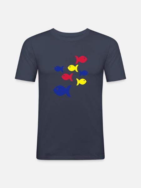 fische - Men's Slim Fit T-Shirt - navy