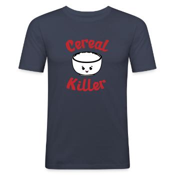 Cereal Killer - Men's Slim Fit T-Shirt - navy - Front - Nik (191cm)