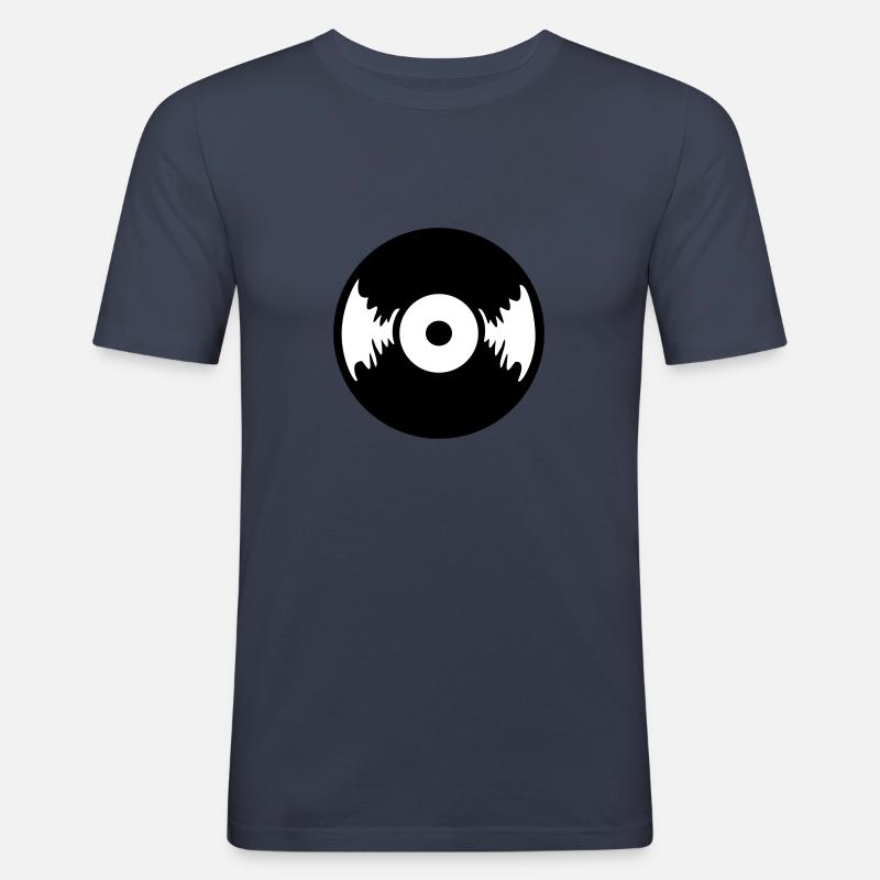 Schallplatte - Männer Slim Fit T-Shirt - Navy
