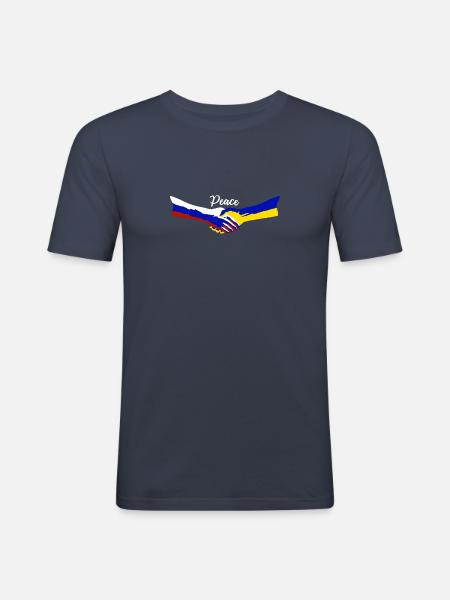 Peace Russia Ukraine - Men's Slim Fit T-Shirt - navy
