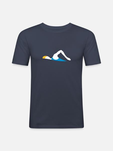 Schwimmer Icon - Männer Slim Fit T-Shirt - Navy